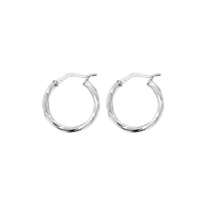 Acotis Silver Hoop Earrings Twisted G5975