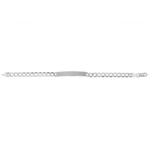 Acotis Silver Id Bracelet Flat Open Curb G2454