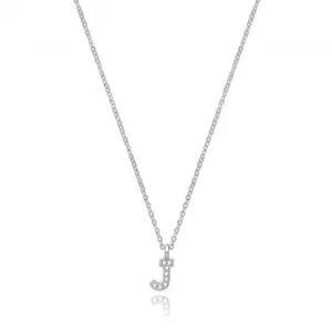 Acotis Silver Necklace Rhodium Plated Zirconia Initial G3395/J