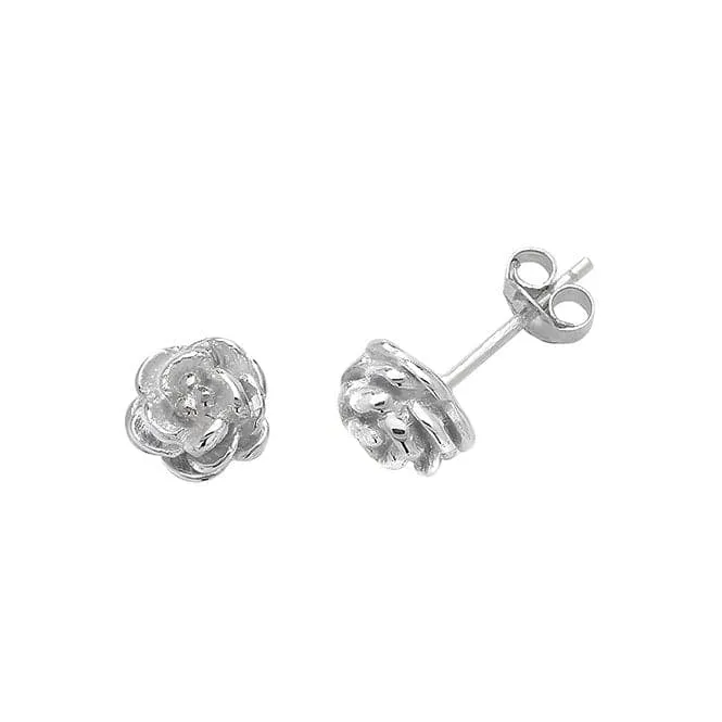 Acotis Silver Stud Earrings Rose Shaped G51054