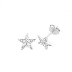 Acotis Silver Studs Set Rhodium Zirconia Star G51274