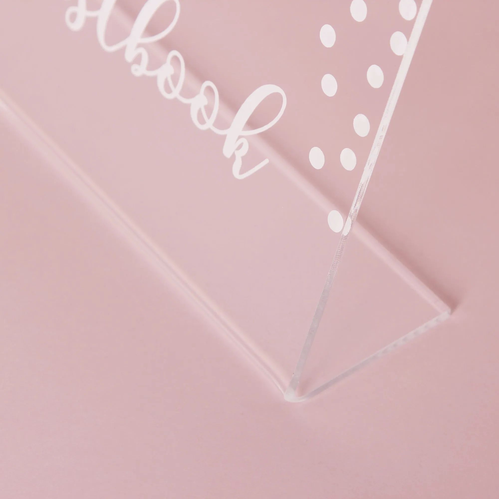 Acrylic White Wedding Sign With Dots