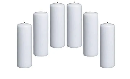 AD ART CREATIONS A Grade Perafin Wax, Cute White Round Pillar Candles for Home, Wedding & Party, Dinner Table, Halloween,Christmas 6 x 3.5 Inch Unscented Pack of 6