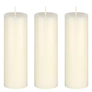 AD Art Creations A Grade Perafin Wax Round Pillar Candle Long Burning Time & Smokeless Unscented White 6 X 3.5 Inches for Home Décor Pack of 3