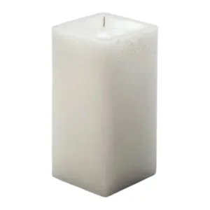 AD Art Creations Cube A Grade Perafin Wax Square Pillar Candle Long Burning Time & Smokeless Unscented White 8 X 2 Inches for Home Décor Pack of 4