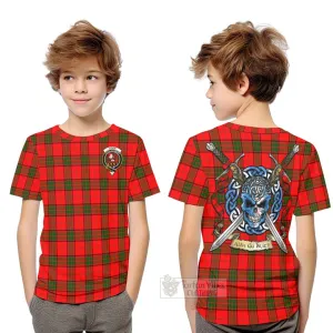 Adair Tartan Kid T-Shirt with Family Crest Celtic Skull Style