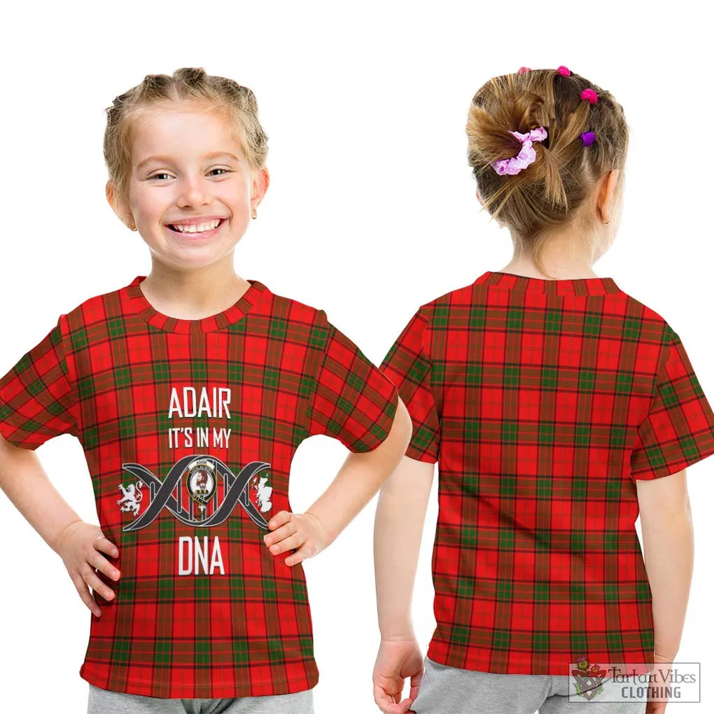 Adair Tartan Kid T-Shirt with Family Crest DNA In Me Style