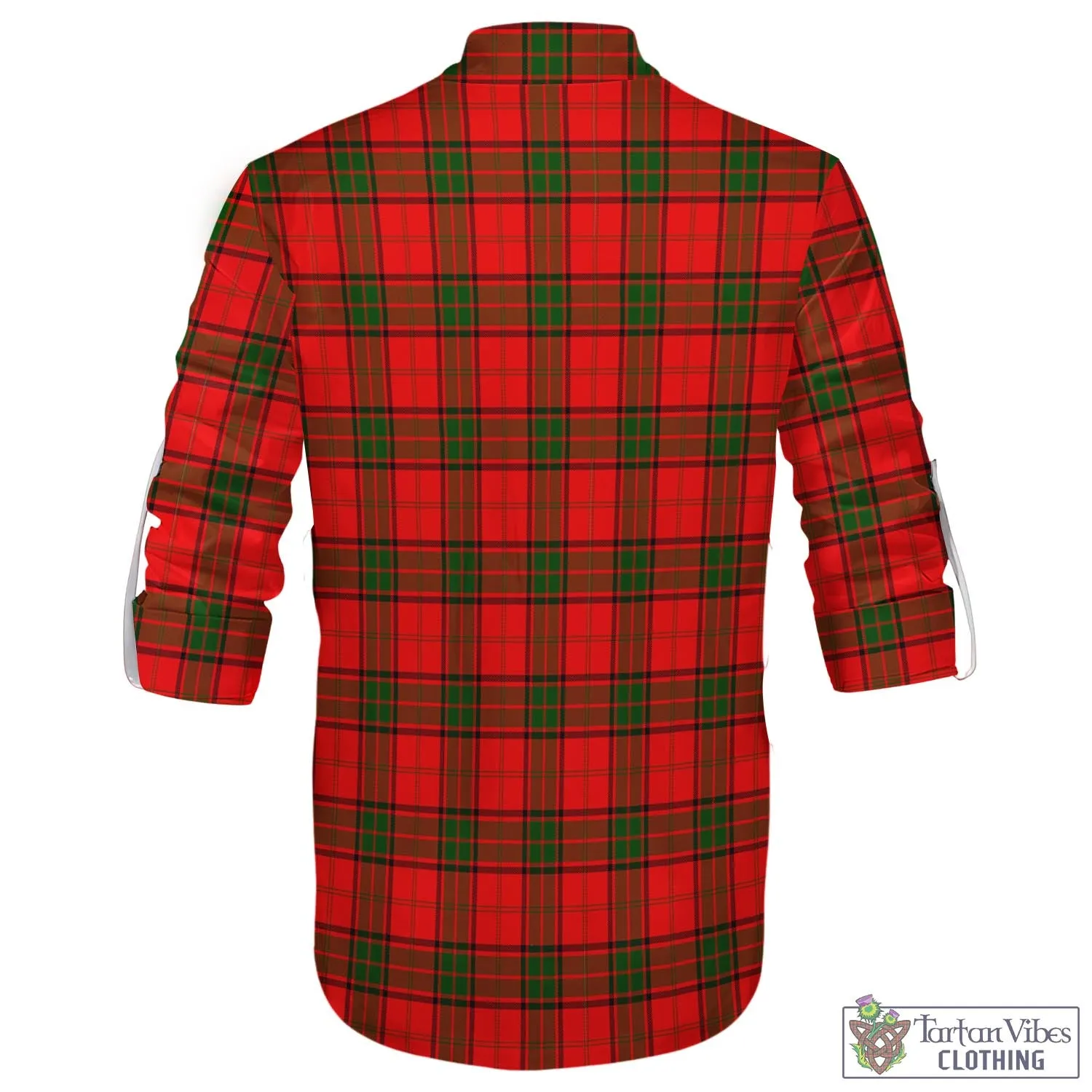 Adair Tartan Men's Scottish Traditional Jacobite Ghillie Kilt Shirt with Family Crest