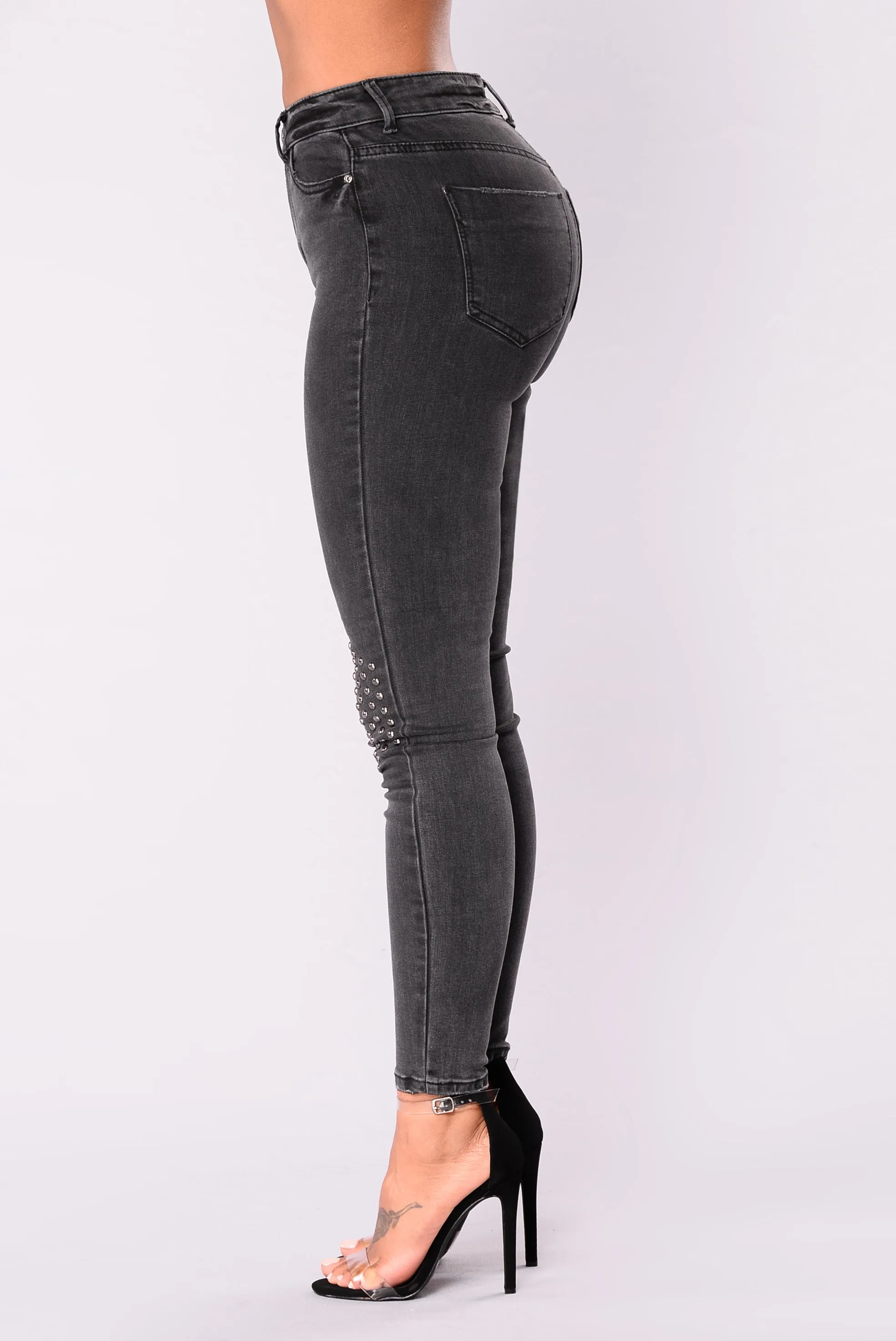 Adaline Studded Jeans - Black