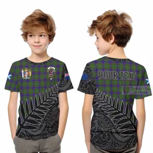 Adam Crest Tartan Kid T-Shirt with New Zealand Silver Fern Half Style