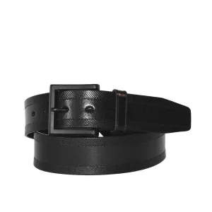 ADAM - Mens Black Genuine Leather Belt with Black Pin Buckle