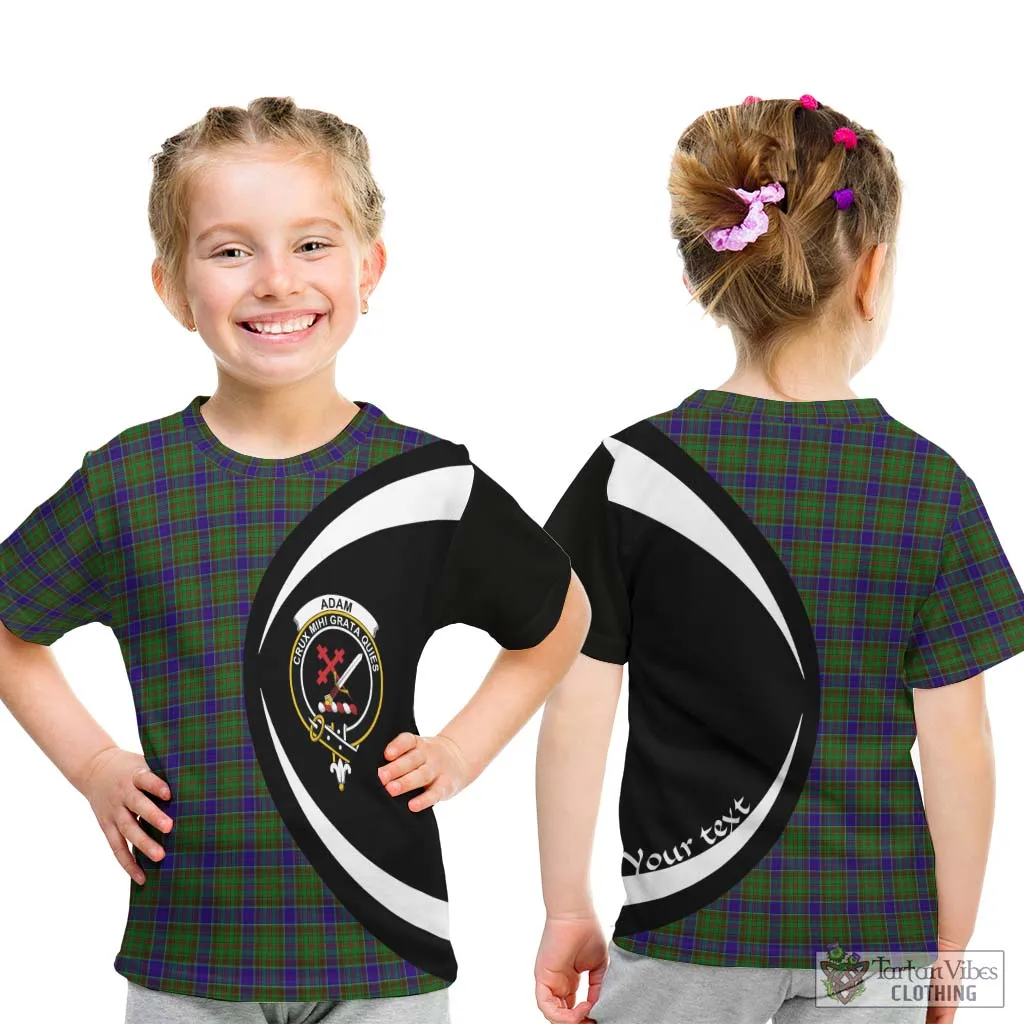 Adam Tartan Kid T-Shirt with Family Crest Circle Style