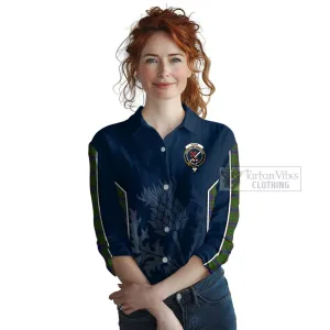 Adam Tartan Women's Casual Shirt with Family Crest and Scottish Thistle Vibes Sport Style