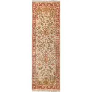 Adana Gold/Burgundy Runner Rug