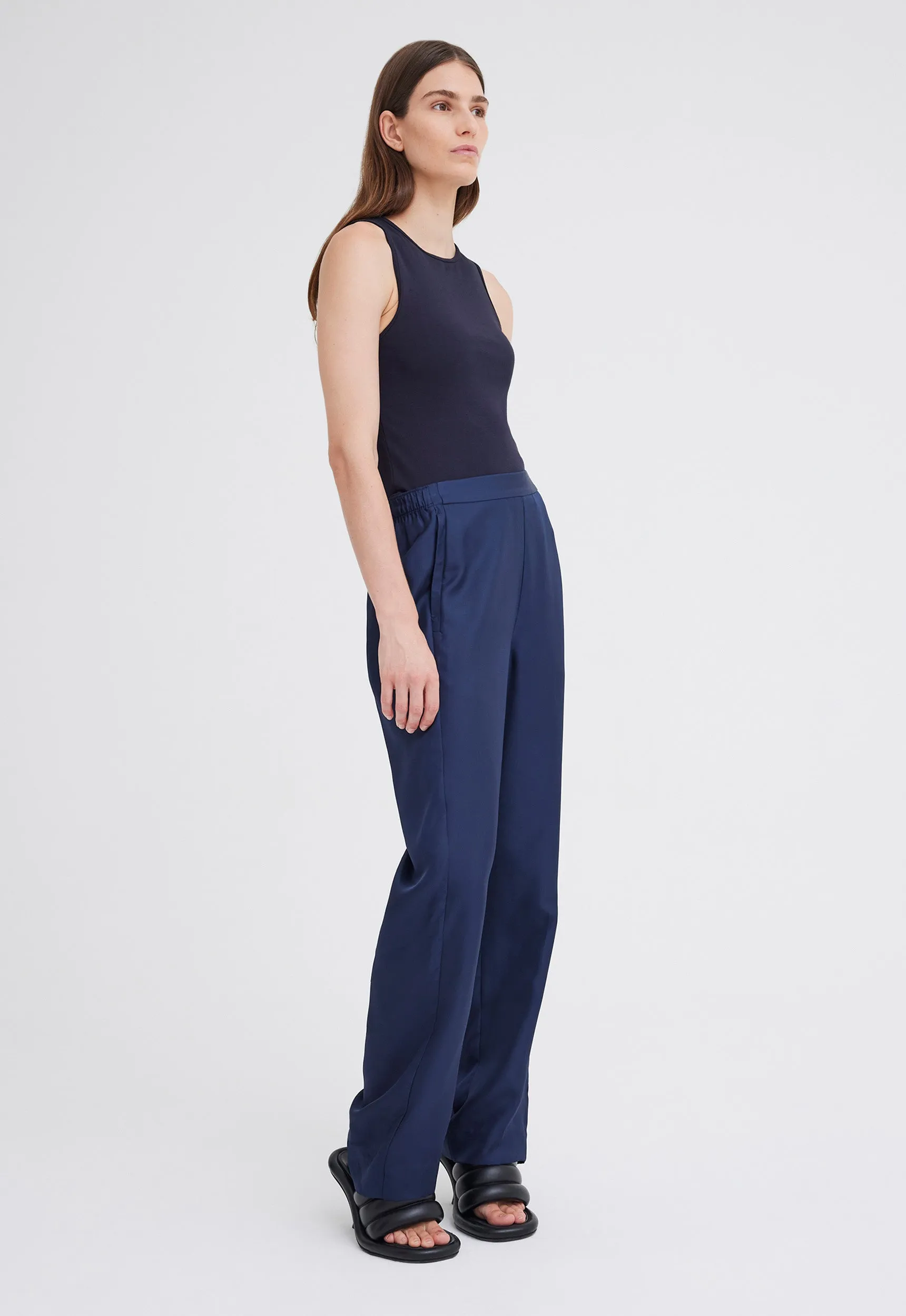 Adara Silk Pant in Skipper Blue