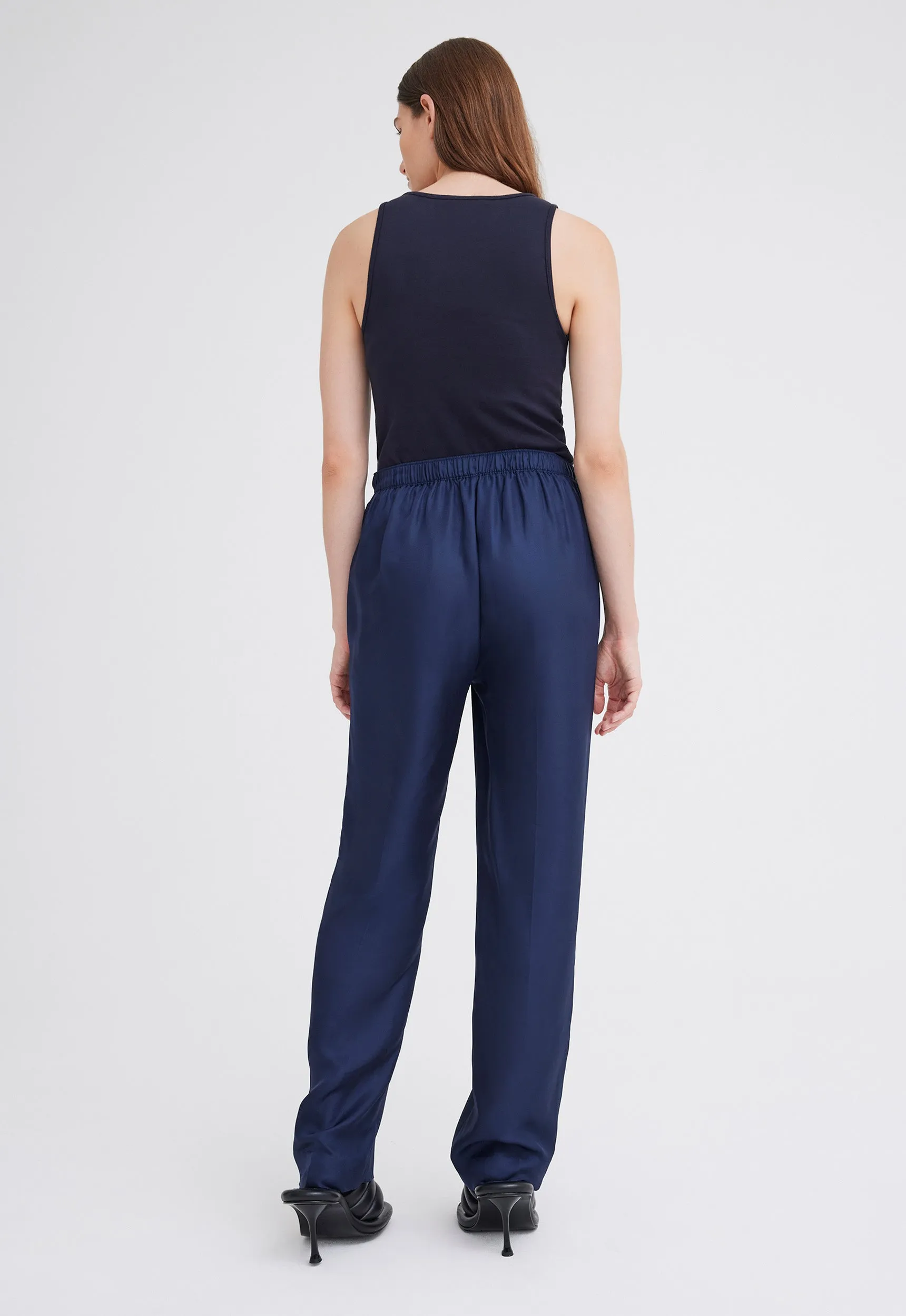 Adara Silk Pant in Skipper Blue