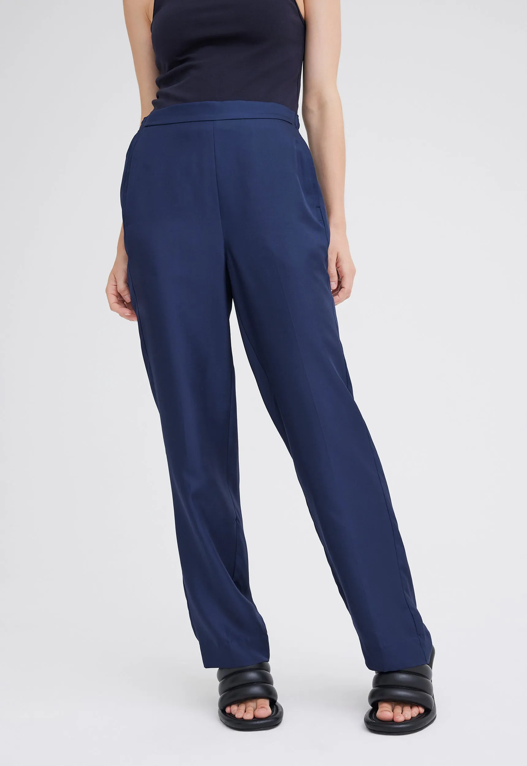 Adara Silk Pant in Skipper Blue