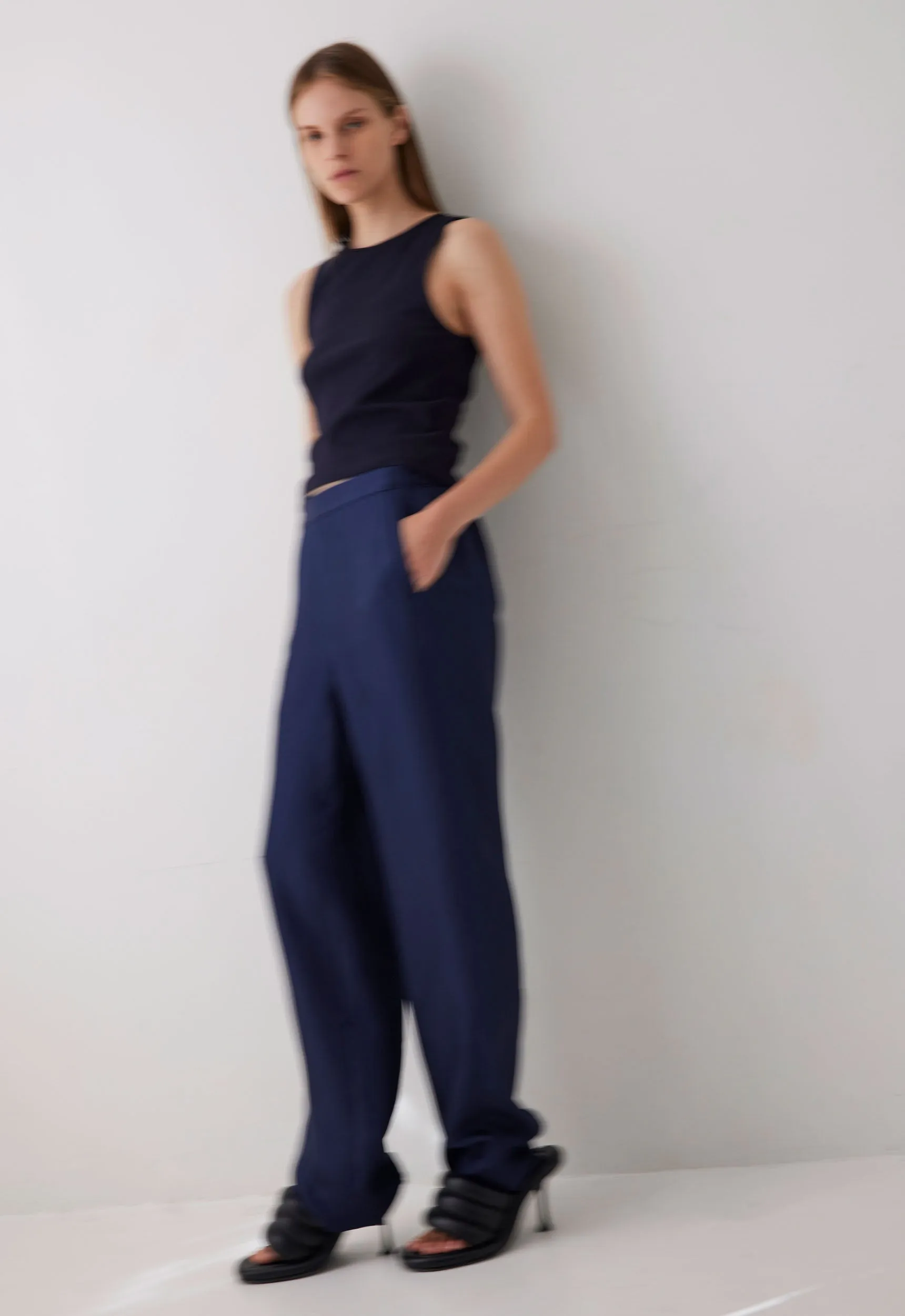 Adara Silk Pant in Skipper Blue