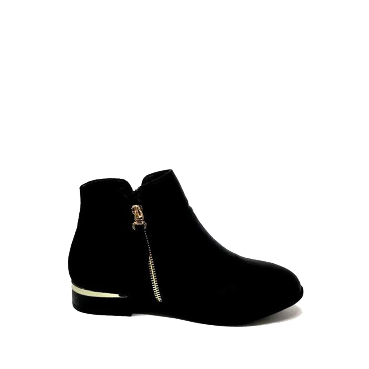 Addie Side Gold Zip Tassle Ankle Boot