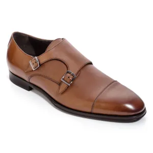 Addison Cognac Calf Double Buckle Monkstrap