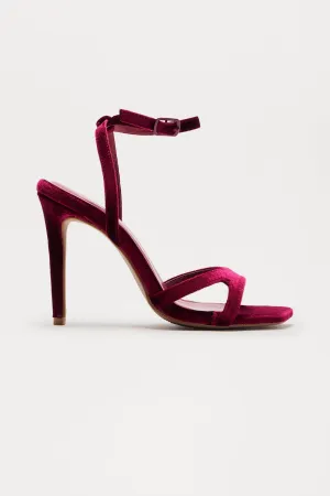 Adelaide Velvet Heels - Burgundy