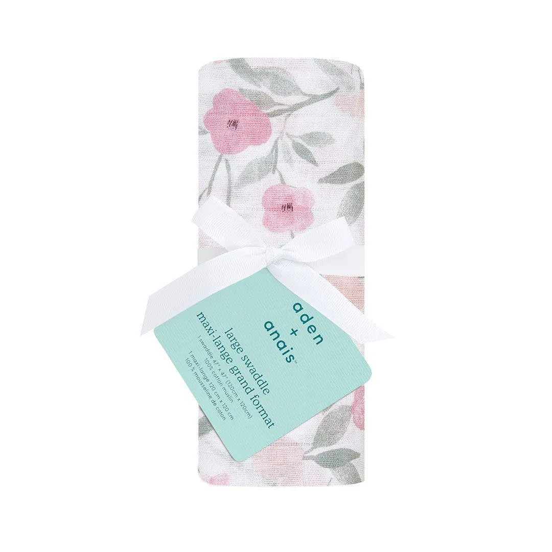 aden   anais Single Muslin Swaddle - Mon Fleur - Garden Party