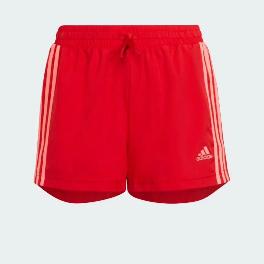 Adidas 3 Stripes Girls Lifestyle Short Red