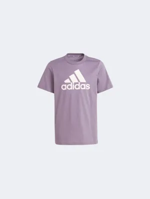 Adidas Essentials Big Logo Kids-Girls Sportswear T-Shirt Violet/Clear Pink