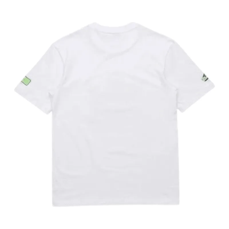 Adidas Mens White T-Shirt With Green Logo