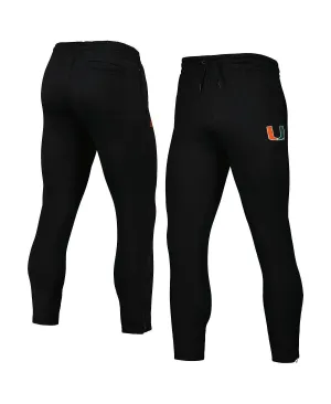 adidas miami hurricanes aeroready mens black tapered trousers, black