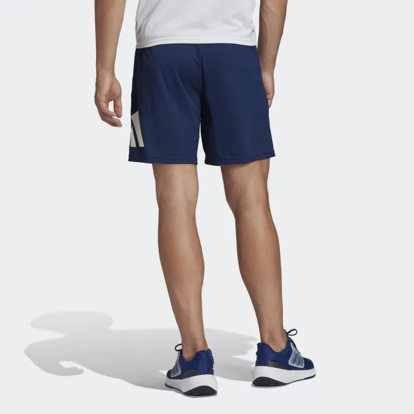 ADIDAS TRAIN ESSENTIALS LOGO TRAINING SHORTS - MENS - DARK BLUE/WHITE