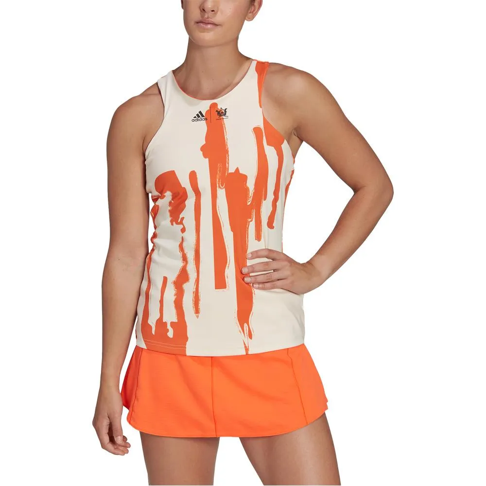 adidas Women's Thebe Magugu New York Y-Back Tank - Impact Orange/Ercu Tint