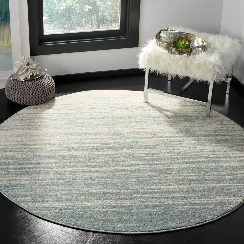 Adirondack Gradient Slate/Cream Round Rug