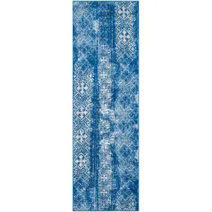 Adirondack Tradition Silver/Blue Runner Rug