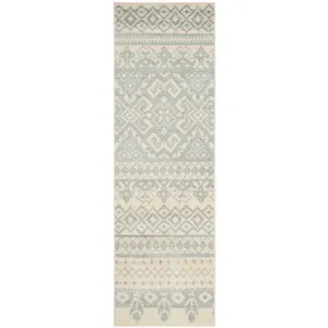 Adirondack Tribal Ivory/Slate Runner Rug