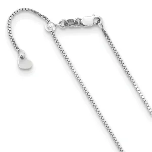 Adjustable 10K White Gold Box Chain