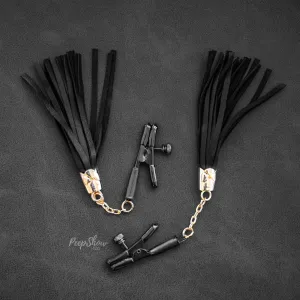 Adjustable Alligator Nipple Clamps with Leatherette Tassels