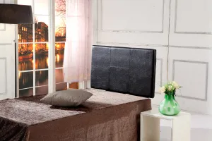 Adjustable Black PU Leather Single Bed Headboard