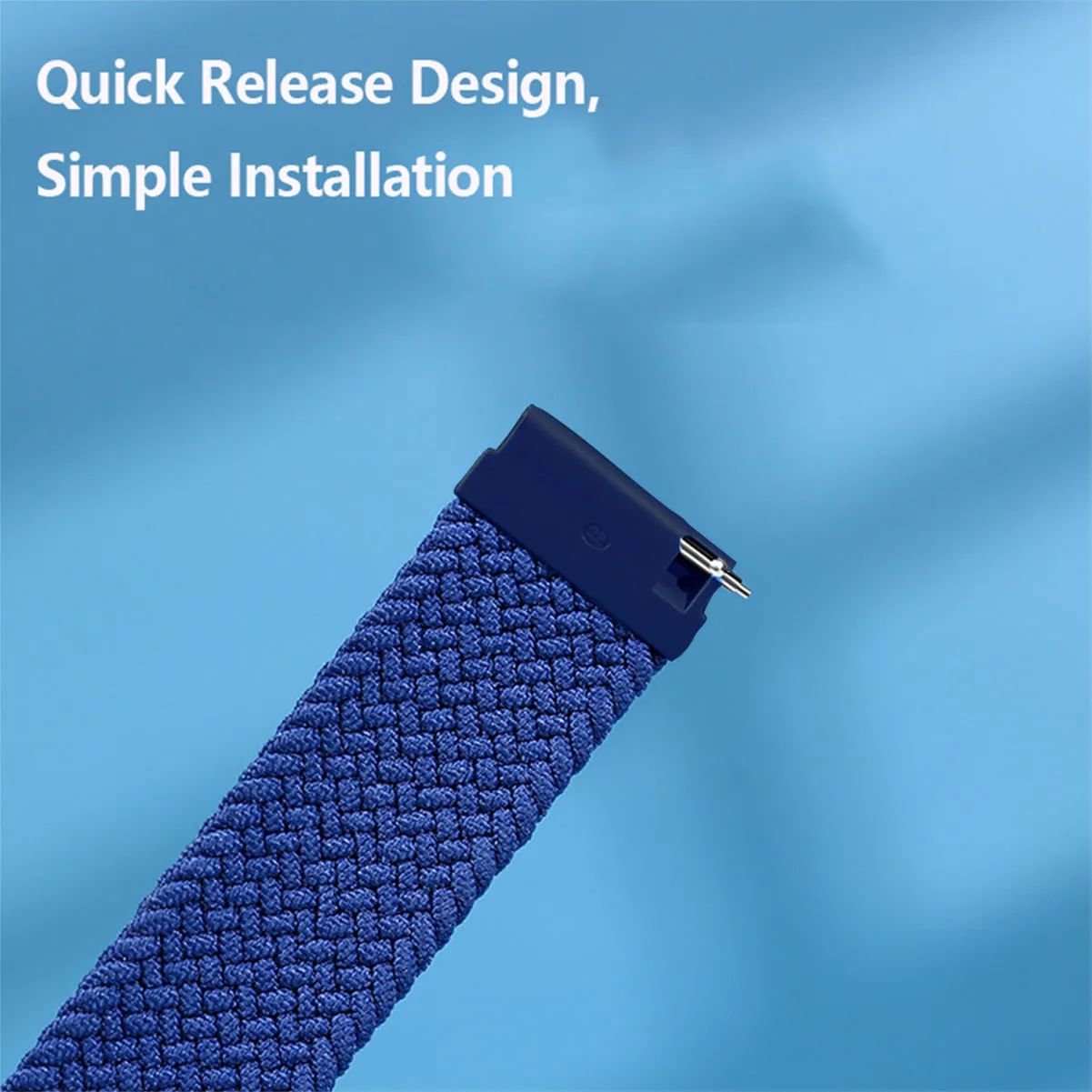 Adjustable Braided Loop Straps for Samsung Watch 20mm Blue