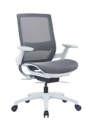 Adjustable Dark Grey Mesh Office Chair with Armrests and Locking Mechanism for Home and Office Use