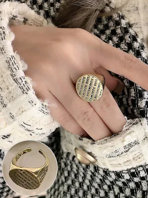 Adjustable Geometric Letter Rings Accessories