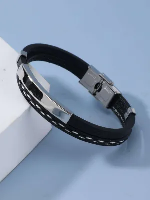 Adjustable Leather Bracelet For Men & Boy (Free Size)