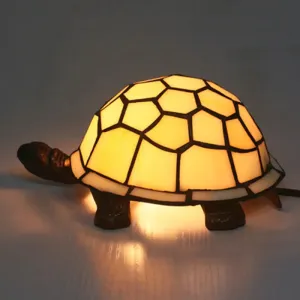 Adorable Turtle Table Lamp: Baroque Stained Glass Night Light for Kids Bedroom