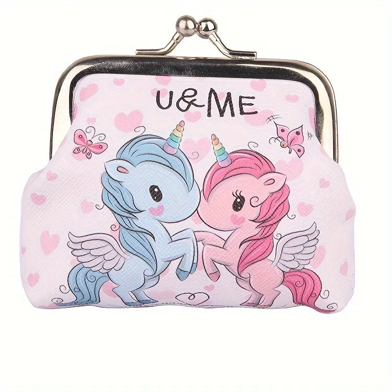 Adorable Unicorn Print Coin Purse Perfect Mini Wallet Gift