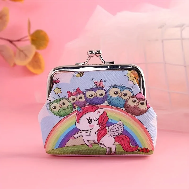 Adorable Unicorn Print Coin Purse Perfect Mini Wallet Gift