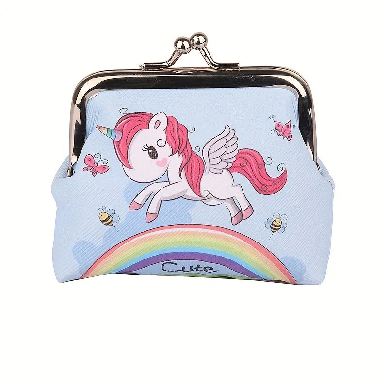 Adorable Unicorn Print Coin Purse Perfect Mini Wallet Gift