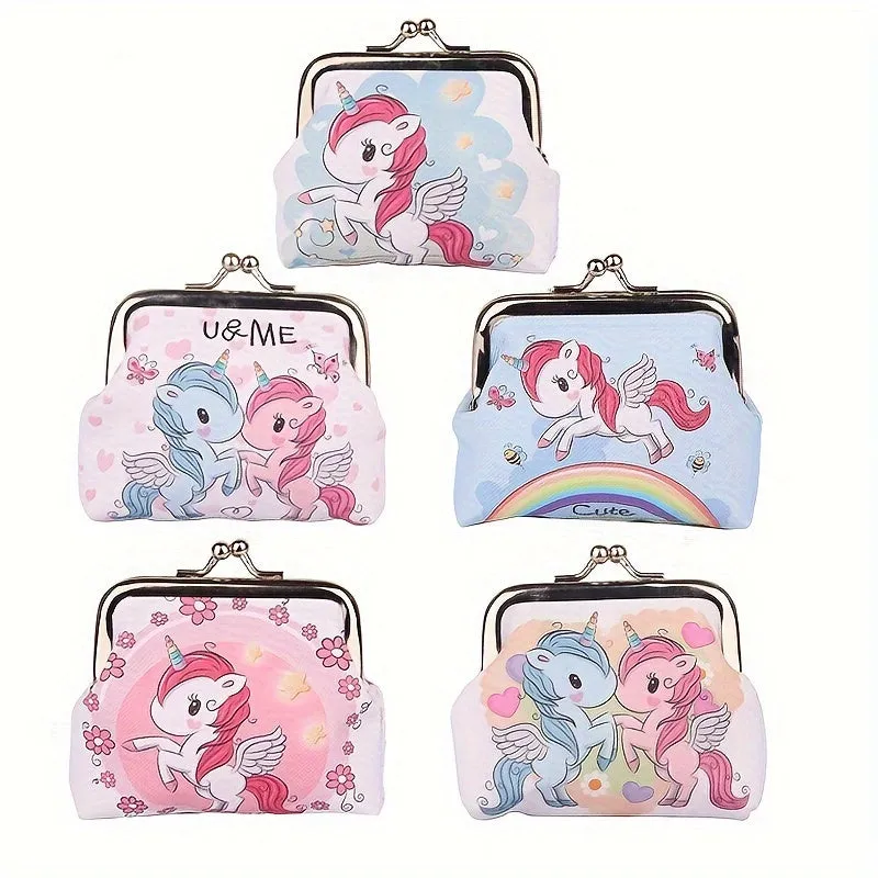 Adorable Unicorn Print Coin Purse Perfect Mini Wallet Gift