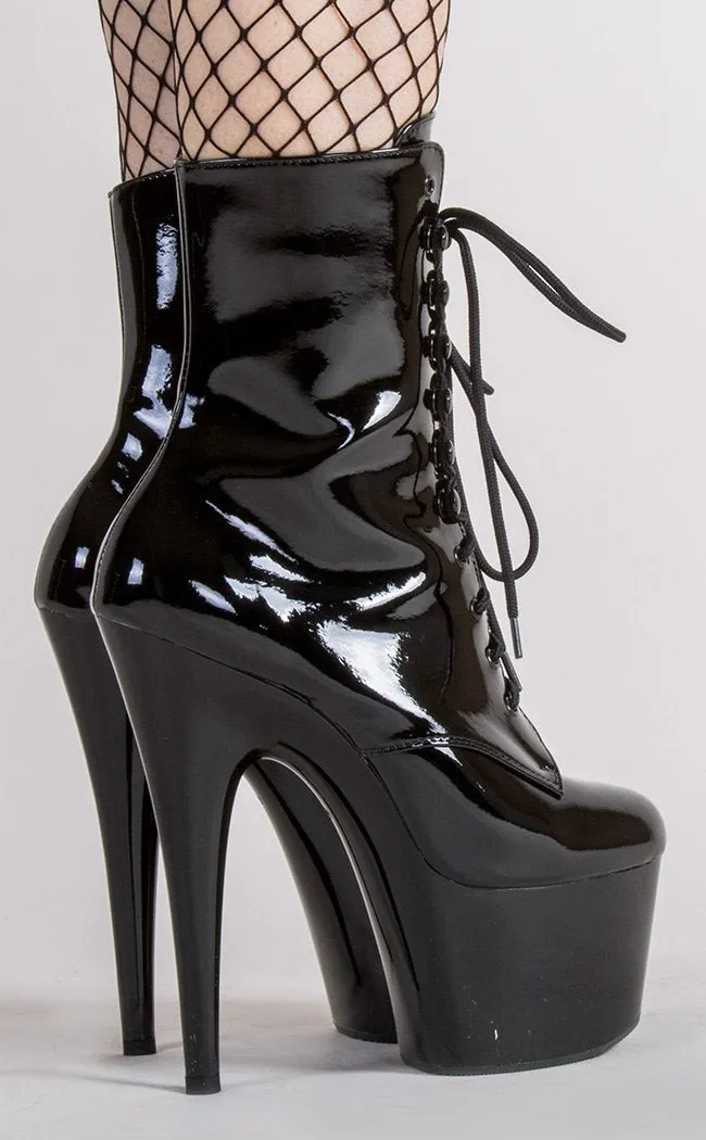 ADORE-1020 Black Patent Ankle Boots [In Stock]