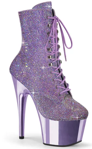 ADORE-1020CHRS Lavender Chrome & Rhinestone Boots