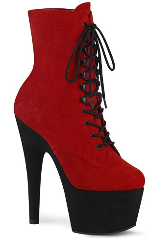 ADORE-1020FSTT Red & Black Suede Boots